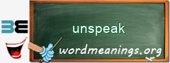WordMeaning blackboard for unspeak